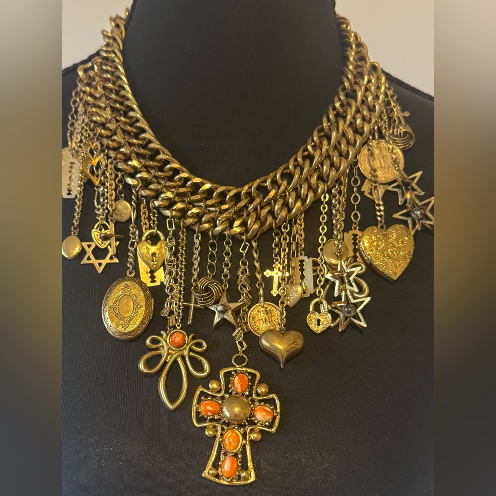 Erickson Beamon Gold Charm Necklace